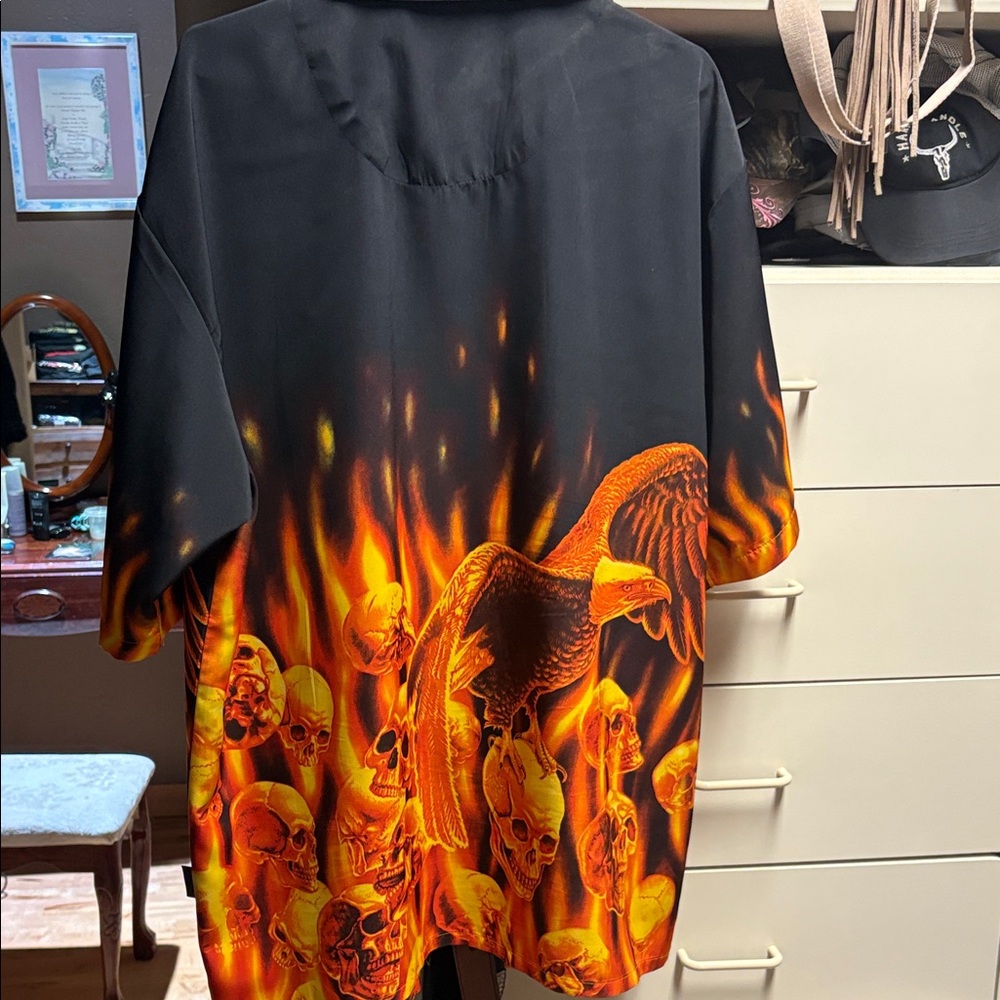 Black Easy Riders button down! Dress Shirt 2xl